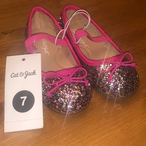 Cat and Jack sparkle flats NWT